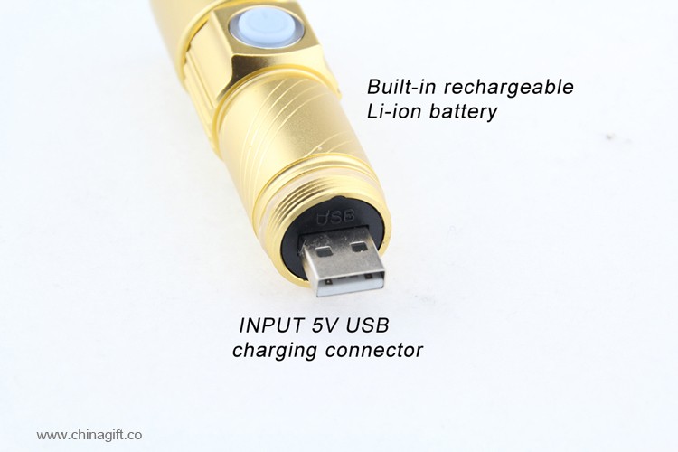 Alumínium mini Usb Töltő Led Zseblámpa