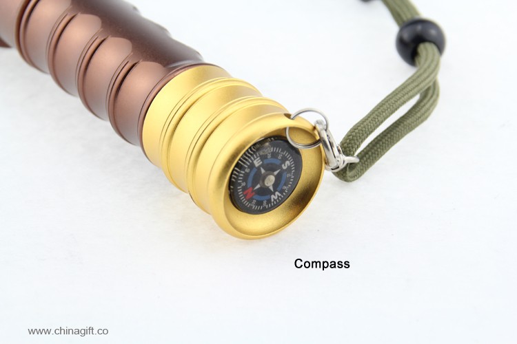 High Power Light 3.7V Rechargeable Led Flashlight With Compass
