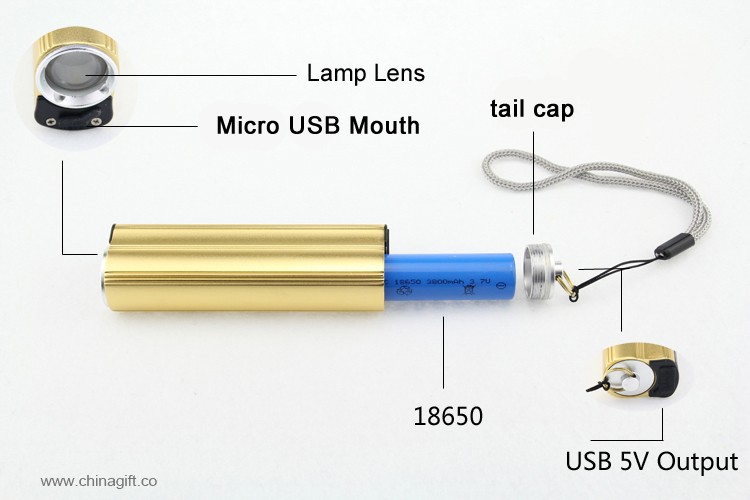 USB قدرت بانک موبایل قدرت فندک 