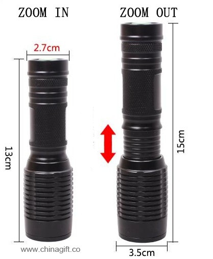 Aluminum zoomable tactical led torch flashlight 