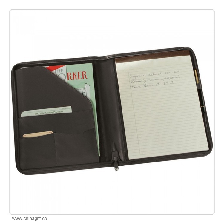 Piele Afaceri Bărbaţi Portofoliu cu Notepad Scris