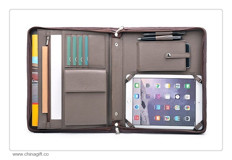  Læder Designer Padfolio med Clipboard 