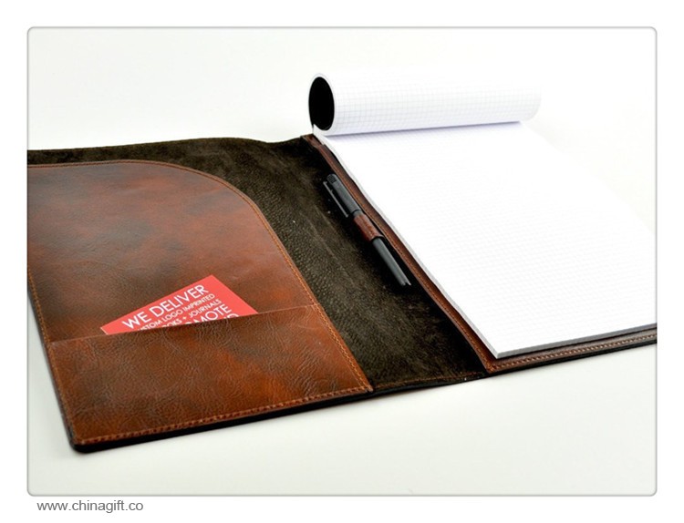  Couro Padfolio com Fechamento 