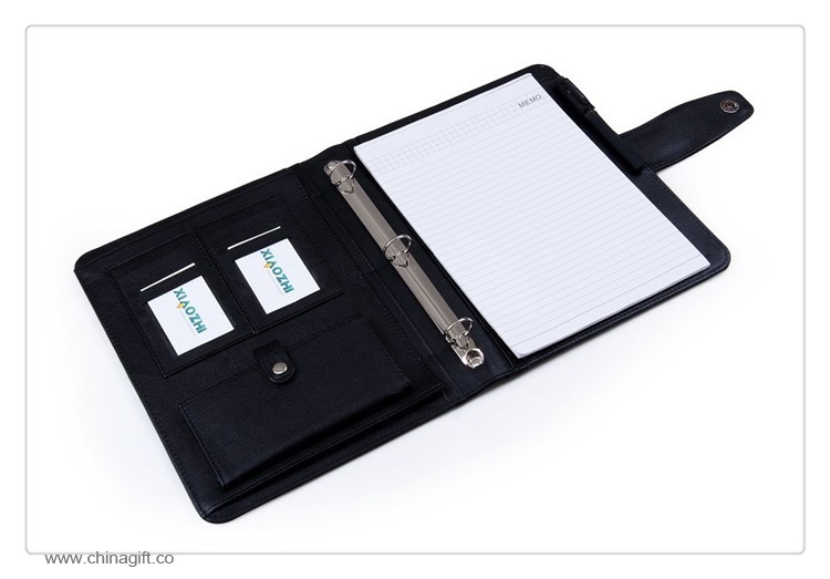 kulit Folio A4 Ukuran Cincin Pengikat dengan Telepon Pocket