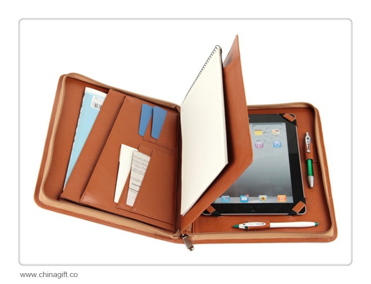 Brown miniipad Leather Portfolio Case