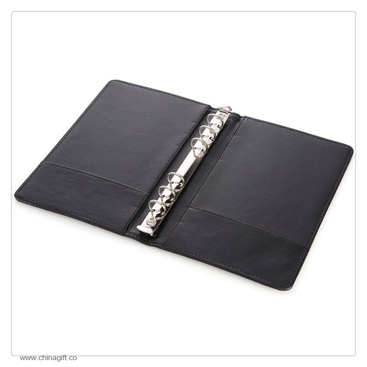  Leather Cover File Folder Portfolio A6 Ring Binder